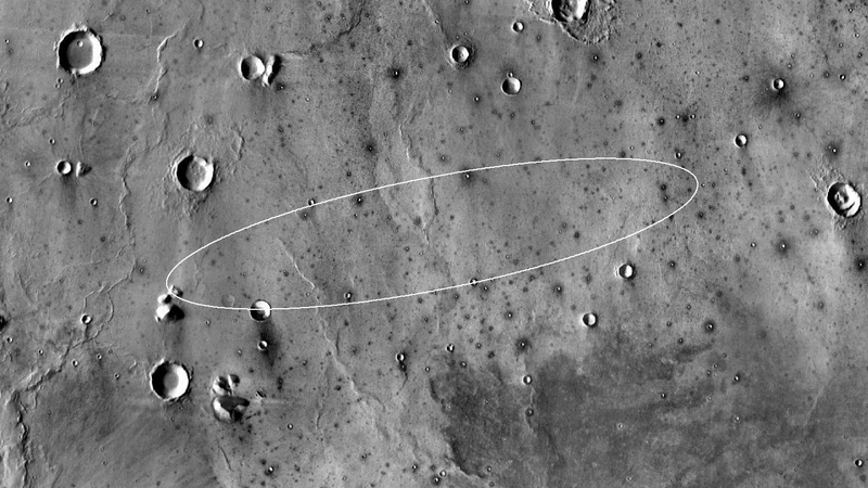 Projected landing site at Elysium Planitia.